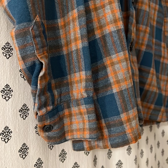 VTG Pendleton Orange and Blue Wool Men’s Flannel Size L - Picture 6 of 15